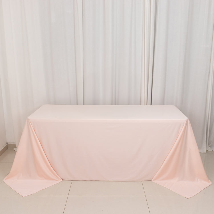 Blush Premium Scuba Rectangular Tablecloth, Wrinkle Free Polyester Seamless Tablecloth - 90x132inch