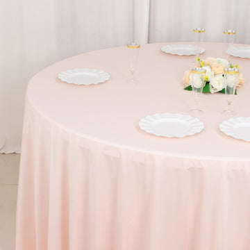 <strong>Blush Seamless Polyester Round Tablecloth, Perfect for Every Occasion</strong>