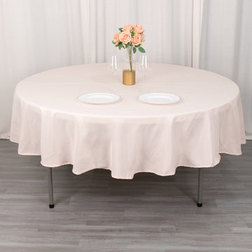 Elegant Blush Seamless Premium Polyester Round Tablecloth 220GSM 90"