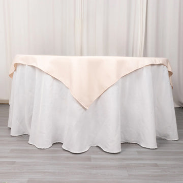 Elevate Your Event with the Blush Seamless Premium Polyester Square Table Overlay