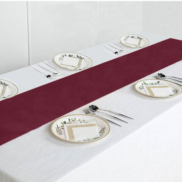Create a Memorable Event with the Burgundy Polyester Table Runner
