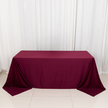 Burgundy Premium Scuba Rectangular Tablecloth, Wrinkle Free Polyester Seamless Tablecloth - 90"x132"