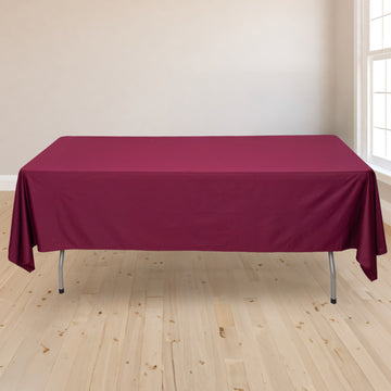 Burgundy Premium Scuba Rectangular Tablecloth, Wrinkle Free Polyester Seamless Tablecloth - 60"x102"