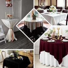 Burgundy Premium Scuba Square Tablecloth, Wrinkle Free Polyester Seamless Tablecloth 70inch