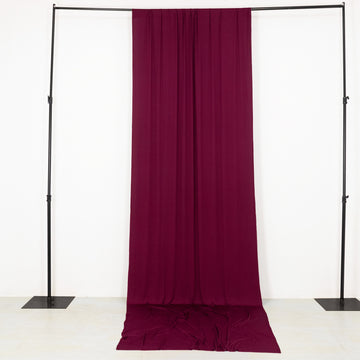 Burgundy 4-Way Stretch Spandex Divider Backdrop Curtain, Wrinkle Resistant Event Drapery Panel with Rod Pockets - 5ftx14ft