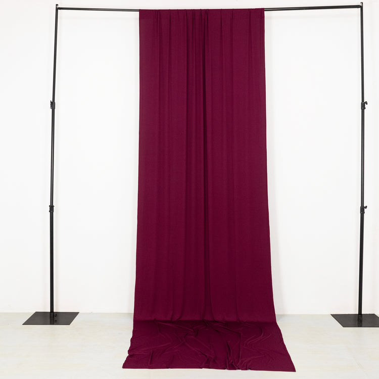 Burgundy 4-Way Stretch Spandex Backdrop Drape Curtain, Event Divider Panel with Rod Pockets 