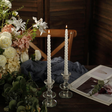 Enhance Your Event Decor with White Spiral Long Burn Wax Candles