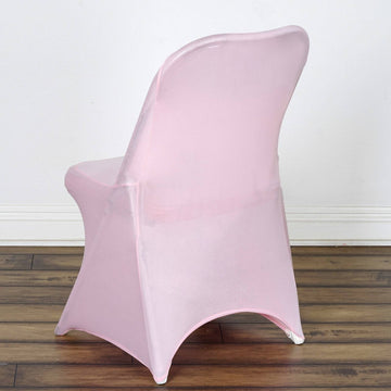 Elevate Your Event with the Pink Spandex Stretch Fitted Folding Chair Cover