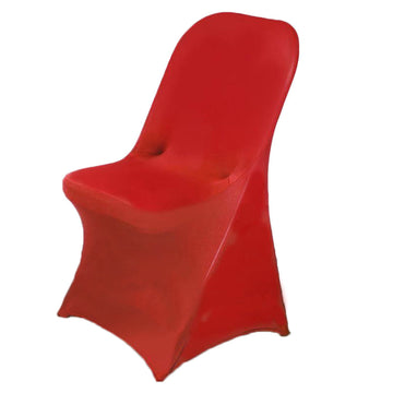 Red Spandex Stretch Fitted Folding Chair Cover 160 GSM