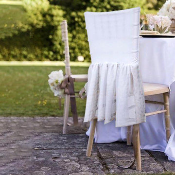 White Sheer Spandex Chair Tutu Cover Skirt