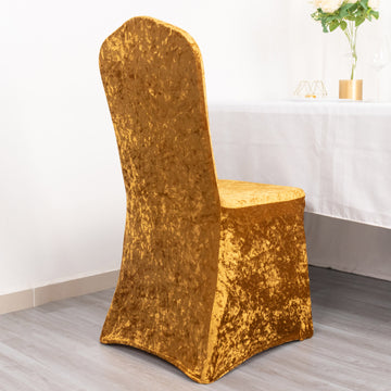 Transform Your Banquet Chairs with the Gold Crushed Velvet Chair Cover