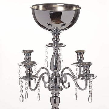 Create a Magical Atmosphere with the Silver Metal Candelabra