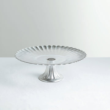 Versatile and Stylish Silver Glass Cake Plate