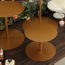Set of 3 | Gold Heavy Duty Metal Round Pedestal Cake Stands