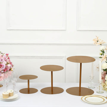 Elevate Your Dessert Presentation with Gold Metal Cake Stands