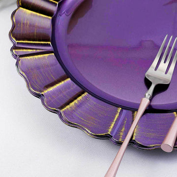 Create Unforgettable Events with Gold Brushed Wavy Scalloped Rim Charger Plates