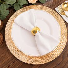 6 Pack Metallic Gold Swirl Rattan Acrylic Charger Plates, 13inch Round Farmhouse Plastic Serving
