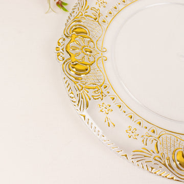 Create Memorable Moments with Gold Florentine Style Embossed Rim Decorative Plates