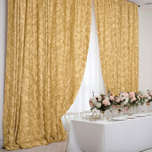 Champagne Satin Rosette Backdrop Drape Curtain, Photo Booth Event Divider Panel - 8ftx8ft