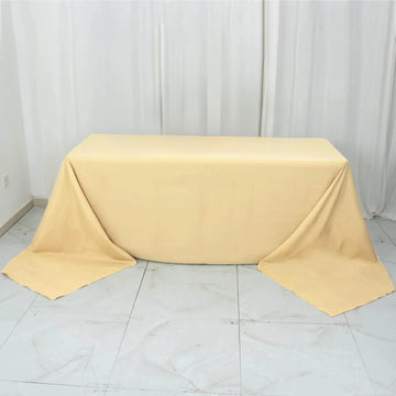 Champagne Seamless Premium Polyester Rectangular Tablecloth 220GSM 90"x156"