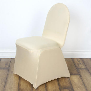 Champagne Spandex Stretch Fitted Banquet Chair Cover - Add Elegance to Your Event
