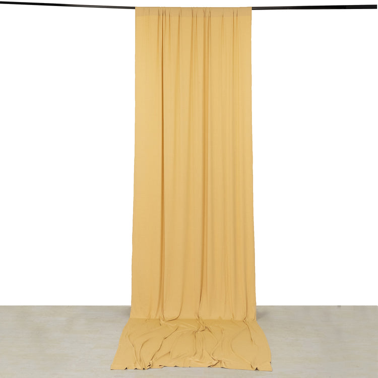 Champagne 4-Way Stretch Spandex Drapery Panel with Rod Pockets, Backdrop Curtain