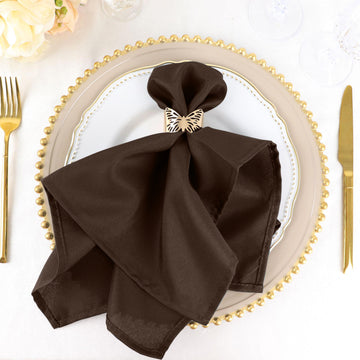 Indulge in the Richness of Chocolate: 5 Pack Chocolate Seamless Cloth Dinner Napkins