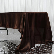 Rectangular Chocolate Satin Tablecloth 60 Inch x 126 Inch
