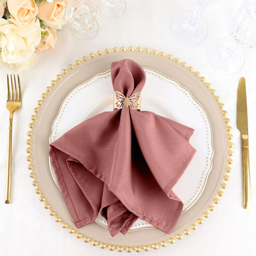 Elevate Your Table Settings with Cinnamon Rose Cloth Dinner Napkins