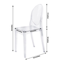 4 Pack Stackable Clear Acrylic Ghost Banquet Chairs with Oval Back, Fully Assembled Armless