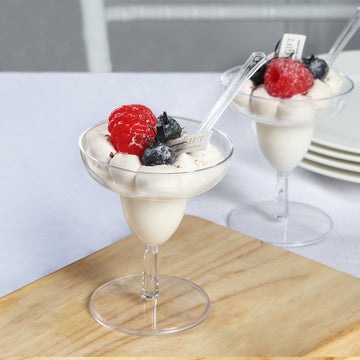Crystal Clear Mini Plastic Margarita Glasses: Add Elegance to Your Desserts and Appetizers