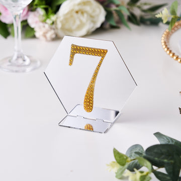 Create Unforgettable Moments with Gold Decorative Rhinestone Number 7 Stickers