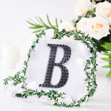 Add a Touch of Luxury to Your Crafts with Black Decorative Rhinestone Alphabet 'B' Letter Stickers