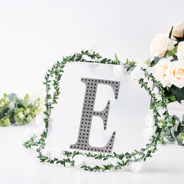 Black Decorative Rhinestone Alphabet 'E' Letter Stickers for Party Decorations