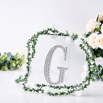 Silver Decorative Rhinestone Alphabet 'G' Letter Stickers DIY Crafts
