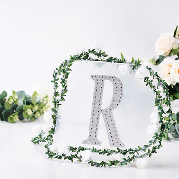 Sparkle up Your Crafts with Silver Decorative Rhinestone Alphabet 'R' Letter Stickers