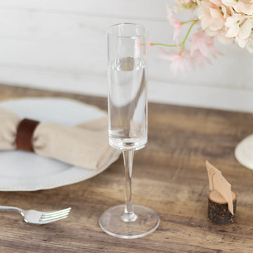Clear Sleek Reusable Plastic Champagne Flute Glasses - The Perfect Addition to Your Party