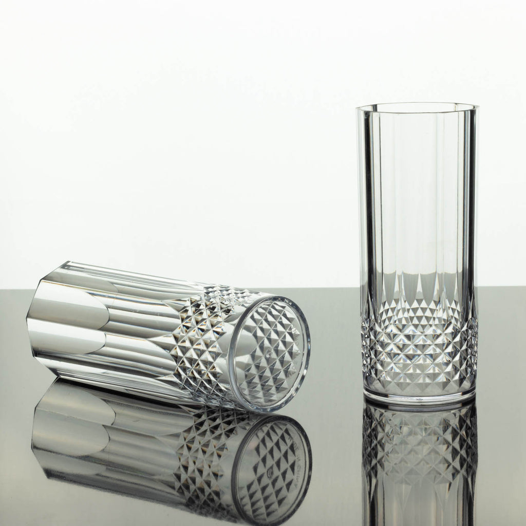 Pair of Diamond Cut Crystal Highball Glasses – Drinks Distilled