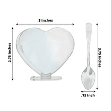 24 Pack | 2oz Mini Clear Plastic Heart-Shaped Dessert Parfait Cups with Spoons