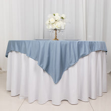 Dusty Blue Premium Scuba Square Table Overlay, Polyester Seamless Table Topper 70inch