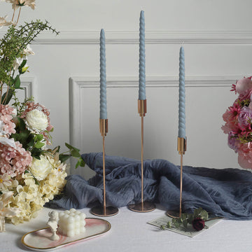Elevate Your Event Decor with Dusty Blue Taper Candles