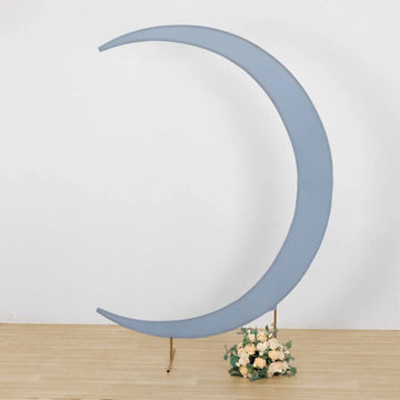 <strong>Create A Celestial Tale with Dusty Blue Crescent Moon Chiara Backdrop Stand Cover</strong>