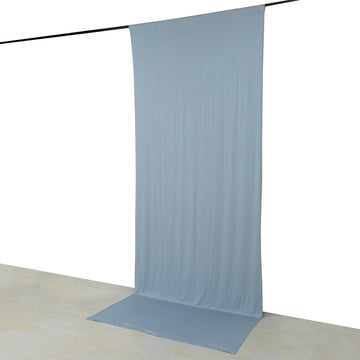 <strong>Wrinkle-Free Dusty Blue Spandex Curtain Panels</strong>