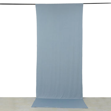 Dusty Blue 4-Way Stretch Spandex Divider Backdrop Curtain, Wrinkle Resistant Event Drapery Panel with Rod Pockets - 5ftx12ft