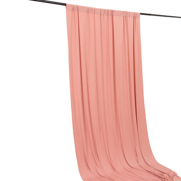 Dusty Rose 4-Way Stretch Spandex Divider Backdrop Curtain, Wrinkle Resistant Event Drapery Panel with Rod Pockets - 5ftx16ft