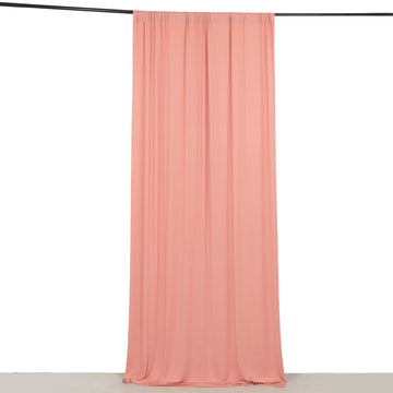 Dusty Rose 4-Way Stretch Spandex Backdrop Drape Curtain, Wrinkle Resistant Event Divider Panel with Rod Pockets - 5ftx10ft