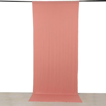 Dusty Rose 4-Way Stretch Spandex Divider Backdrop Curtain, Wrinkle Resistant Event Drapery Panel with Rod Pockets - 5ftx12ft
