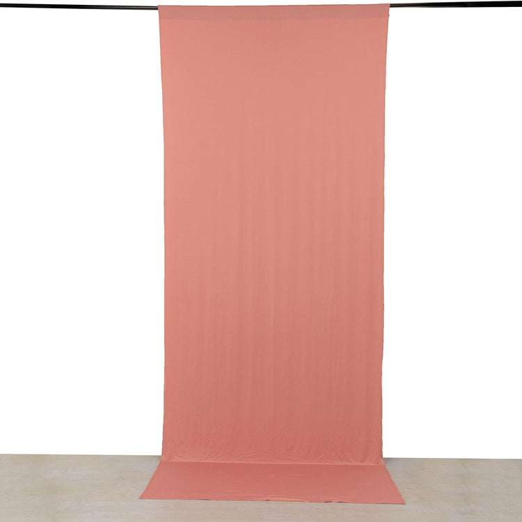 Dusty Rose 4-Way Stretch Spandex Drapery Panel with Rod Pockets, Backdrop Curtain