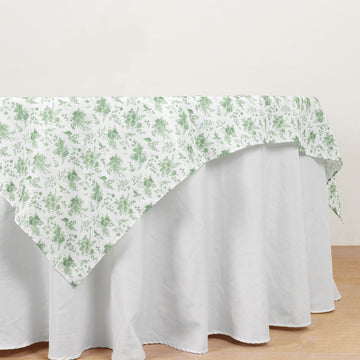 Versatile Dusty Sage Green Floral Table Cover