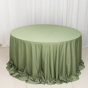 Dusty Sage Green Premium Scuba Round Tablecloth, Wrinkle Free Polyester Seamless Tablecloth 132"